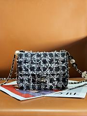 Fortok Chanel Tweed Mini Flap Bag Black AS3782 16x12x4.5cm - 1