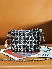 Fortok Chanel Tweed Mini Flap Bag Black AS3782 16x12x4.5cm - 2