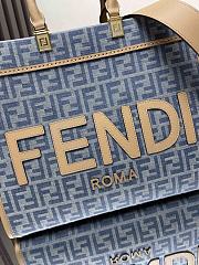 Fortok Fendi Embroidered Denim Sunshine Shopping Bag 35cm  - 3