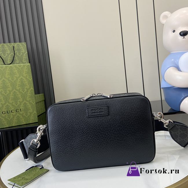 Fortok Gucci Small GG Crossbody Bag With Tag Black Leather 795465 16.5x 24x4.5cm - 1