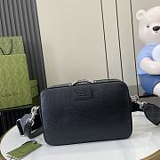 Fortok Gucci Small GG Crossbody Bag With Tag Black Leather 795465 16.5x 24x4.5cm - 1