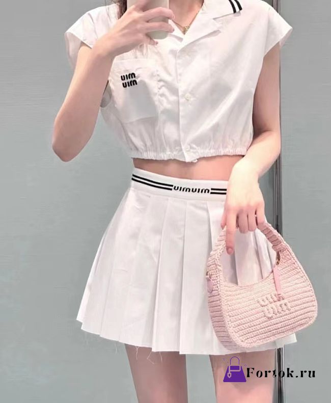 Fortok MiuMiu T-Shirt & Skirt Set White - 1