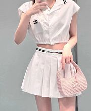 Fortok MiuMiu T-Shirt & Skirt Set White - 1