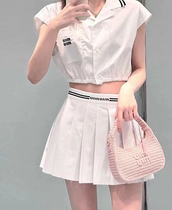 Fortok MiuMiu T-Shirt & Skirt Set White