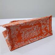 Fortok Dior Book Tote Tiger Embroidery Orange 36x27x16cm - 6