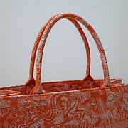 Fortok Dior Book Tote Tiger Embroidery Orange 36x27x16cm - 5