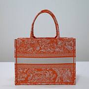 Fortok Dior Book Tote Tiger Embroidery Orange 36x27x16cm - 3