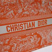 Fortok Dior Book Tote Tiger Embroidery Orange 36x27x16cm - 2