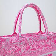 Fortok Dior Book Tote Tiger Embroidery Pink 36x27x16cm - 5