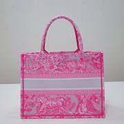 Fortok Dior Book Tote Tiger Embroidery Pink 36x27x16cm - 4