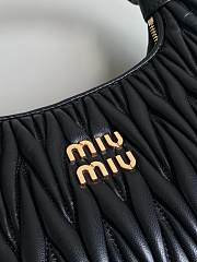 Fortok MiuMiu Wander Hobo Bag Black 18x25x7cm - 6
