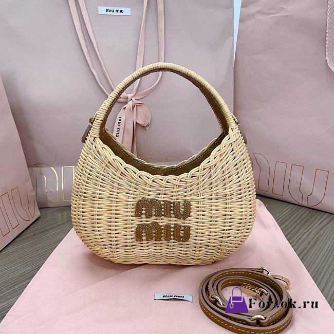Fortok MiuMiu Wander Wicker Tote Bag 20x17x6cm - 1