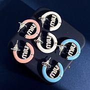 Fortok MiuMiu Ring C-Shaped Earrings Blue / White / Pink  - 1