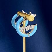 Fortok MiuMiu Ring C-Shaped Earrings Blue / White / Pink  - 5