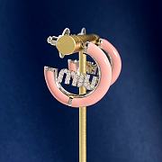 Fortok MiuMiu Ring C-Shaped Earrings Blue / White / Pink  - 4