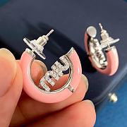 Fortok MiuMiu Ring C-Shaped Earrings Blue / White / Pink  - 3
