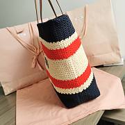 Fortok MiuMiu Striped Braided Tote Bag Black & White 40x34x16cm - 4