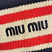 Fortok MiuMiu Striped Braided Tote Bag Black & White 40x34x16cm - 2