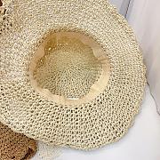 Fortok Miumiu Beach Straw Hat Beige / Brown  - 5