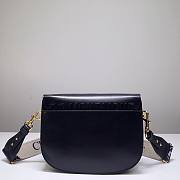 Fortok Dior Bobby Bag in Black With Blue Dior Oblique Embroidered Shoulder Strap 22x17x6cm - 6