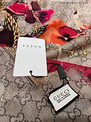Fortok Gucci Wool Jacquard GG Monogram Big Panshie Fringe Shawl Red Beige 140x140cm - 2