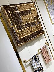 Fortok Louis Vuitton Silk Monogram Confidential Square Scarf Brown 90x90cm - 5