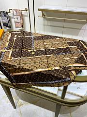 Fortok Louis Vuitton Silk Monogram Confidential Square Scarf Brown 90x90cm - 4