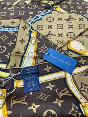 Fortok Louis Vuitton Silk Monogram Confidential Square Scarf Brown 90x90cm - 2