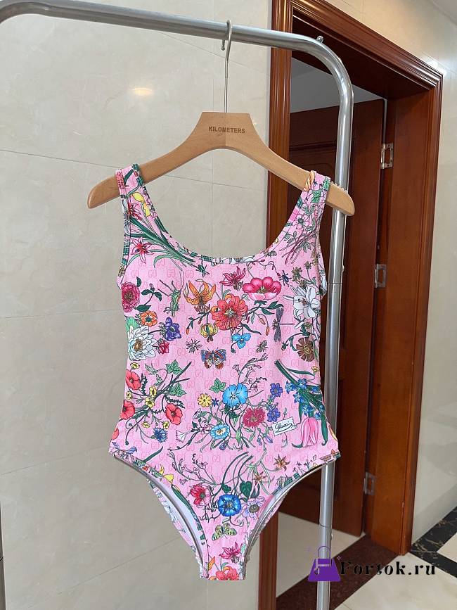 Fortok Gucci Pink Flower Swimsuit  - 1