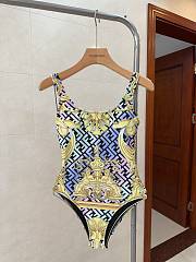 Fortok Fendace Printed One Piece Swimsuit Yellow - 1