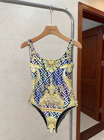 Fortok Fendace Printed One Piece Swimsuit Yellow