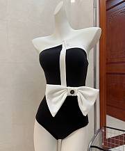 Fortok Chanel Bow Swimsuit Black & White - 1