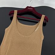 Fortok Gucci Brown Shirt & Red Mini Skirt Set - 6