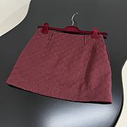Fortok Gucci Brown Shirt & Red Mini Skirt Set - 4
