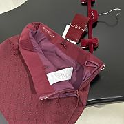 Fortok Gucci Brown Shirt & Red Mini Skirt Set - 3