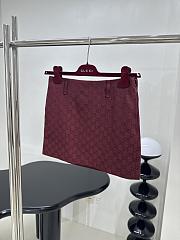 Fortok Gucci Brown Shirt & Red Mini Skirt Set - 2