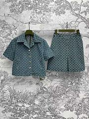 Fortok Gucci GG Denim Jacquard Top & Skirt Set - 1