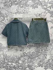 Fortok Gucci GG Denim Jacquard Top & Skirt Set - 3