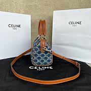 Fortok Celine Denim Triomphe All Over Calfskin Small Boston Bag 20x15.5x10.5cm - 6