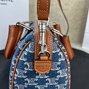 Fortok Celine Denim Triomphe All Over Calfskin Small Boston Bag 20x15.5x10.5cm - 5