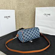 Fortok Celine Denim Triomphe All Over Calfskin Small Boston Bag 20x15.5x10.5cm - 2