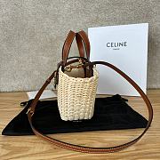 Fortok Celine Teen Couffin In Wicker And Natural Calfskin Natural & Tan 32x14x7cm - 6