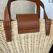 Fortok Celine Teen Couffin In Wicker And Natural Calfskin Natural & Tan 32x14x7cm - 3