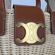 Fortok Celine Teen Couffin In Wicker And Natural Calfskin Natural & Tan 32x14x7cm - 4