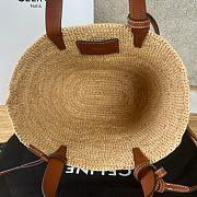 Fortok Celine Teen Weave Cowhide Straw Bucket Bag 21.5x22x13cm - 3