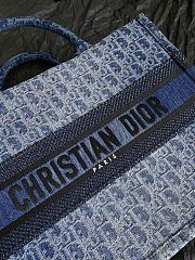 Fortok Dior Book Tote Blue Denim Oblique Jacquard 36x28x16cm - 5