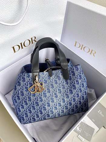 Fortok Dior Toujours Bag Blue Denim 28.5×19×21.5cm