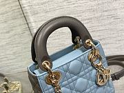 Fortok Dior Classic Lady Diana Bag Blue & Grey 17x7x15cm - 5
