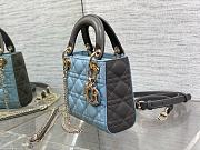 Fortok Dior Classic Lady Diana Bag Blue & Grey 17x7x15cm - 4