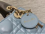 Fortok Dior Classic Lady Diana Bag Blue & Grey 17x7x15cm - 2